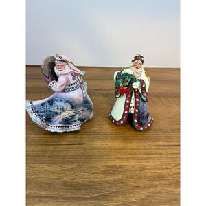 Thomas Kinkade Old World Santas Christmas Ornaments – 2003 – Set of 2